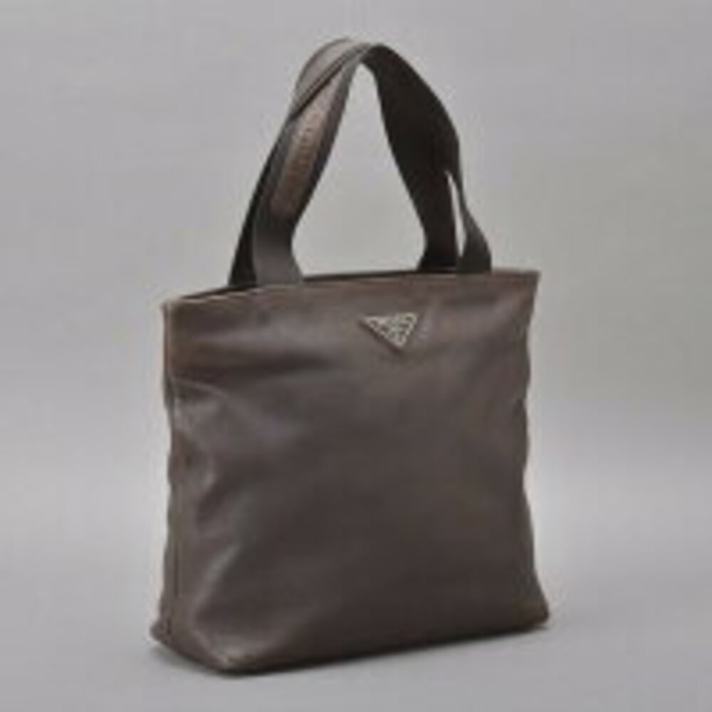 Prada handbag triangular plate Black leather tote… - image 3